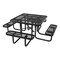 Vestil Square Picnic Table, Black, Expandable Metal, 80.5 in L PT-MX-ST-46-BK - alternate 4